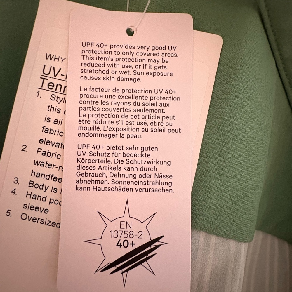 Lululemon Women’s UV Protective Oversized Tennis Jacket in Twice Stripe Green - Picture 12 of 13